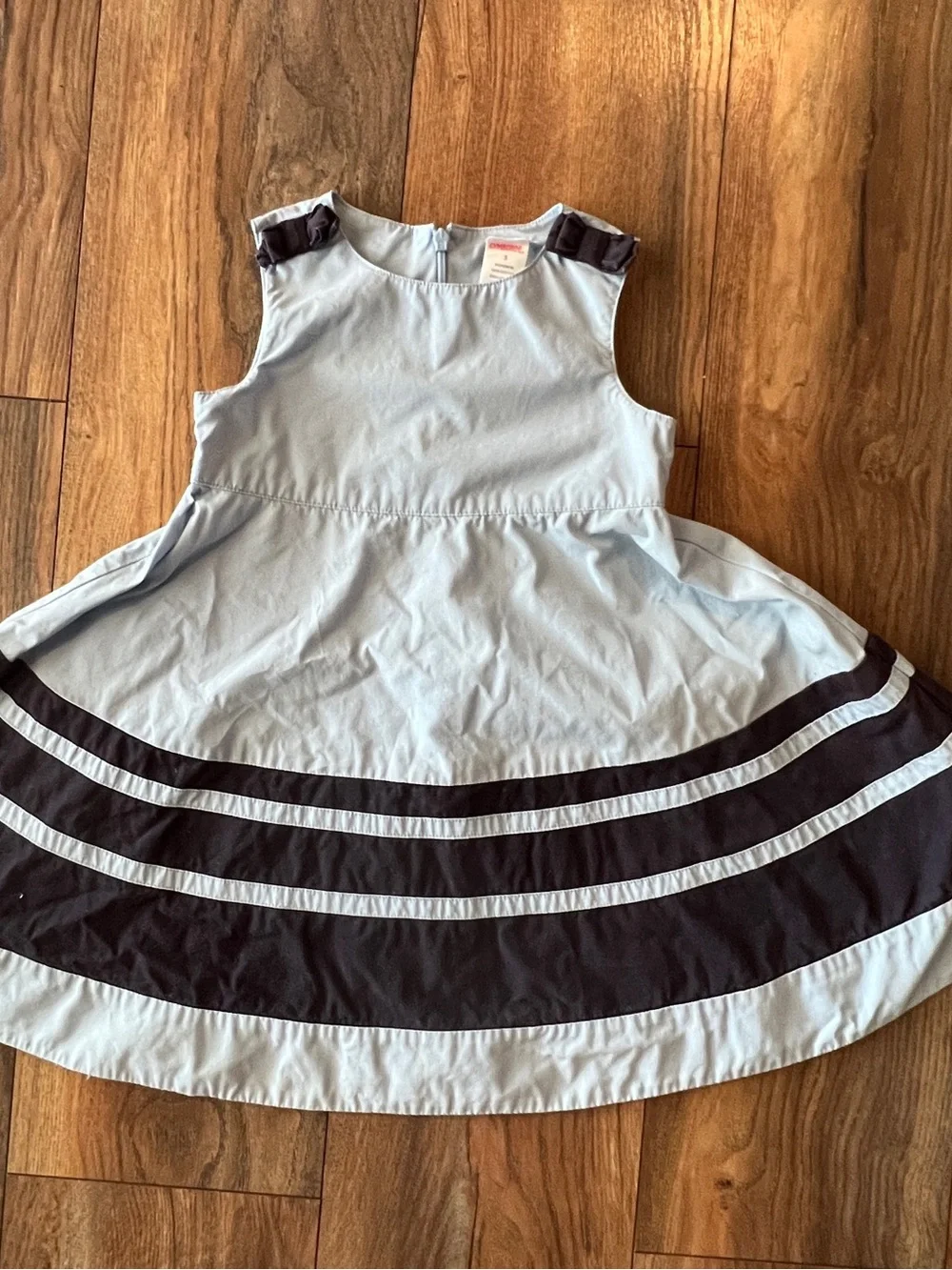 Gymboree Size 3 Light Blue and Navy Striped Girls' Dress